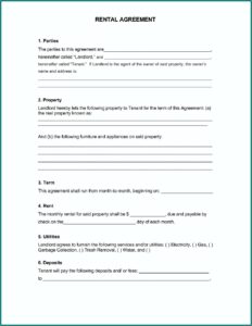 Rental Agreement Form Free Pdf