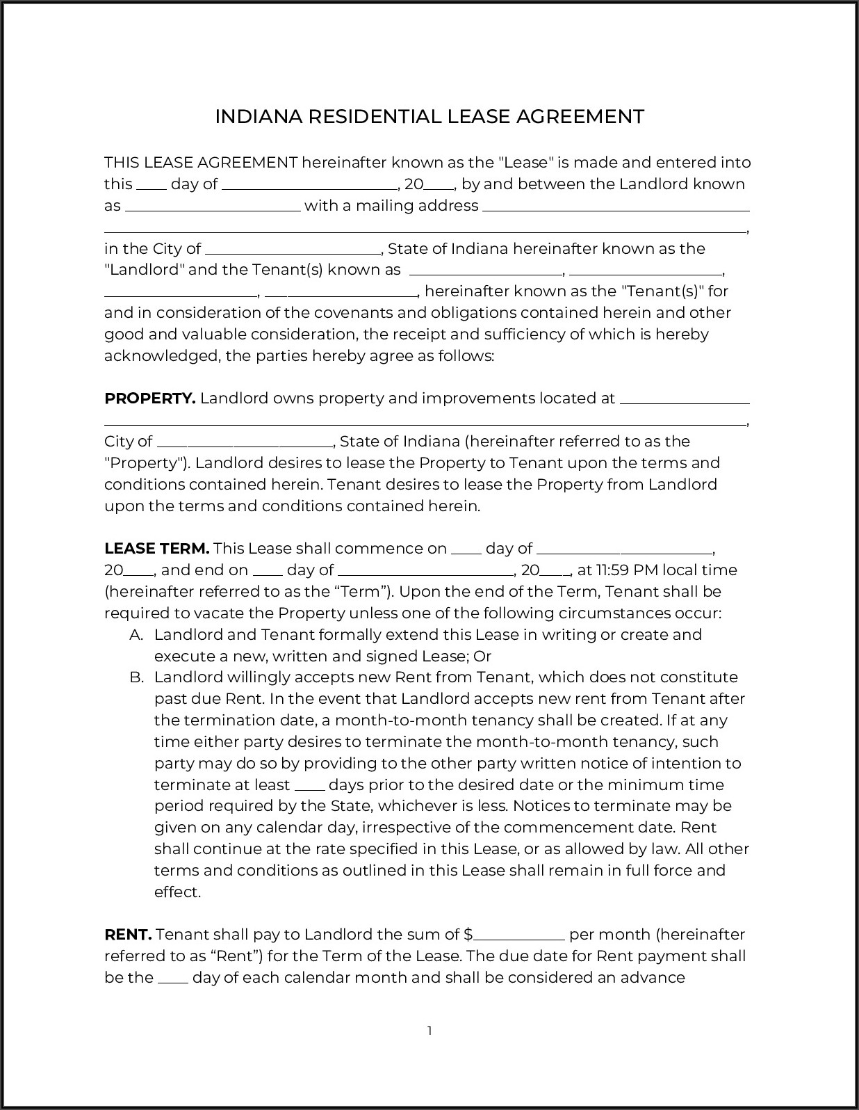 Rental Agreement Template Doc