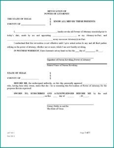 Revocation Of Power Of Attorney Form Pdf California