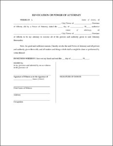 Revoke Power Of Attorney California Form