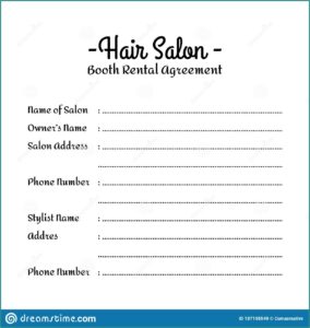 Salon Booth Rental Agreement Form