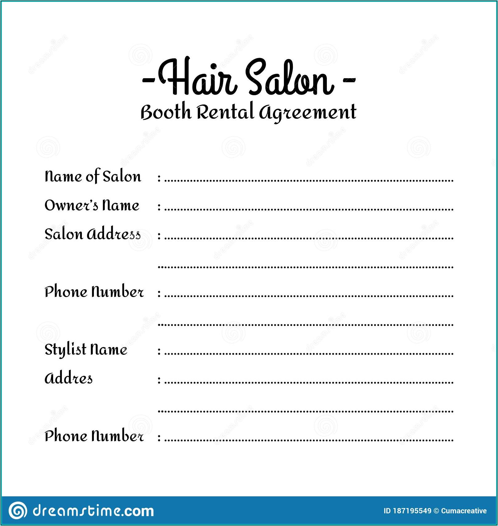 Salon Booth Rental Agreement Form
