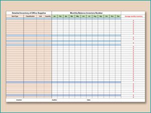 Sample Office Supplies Inventory Form