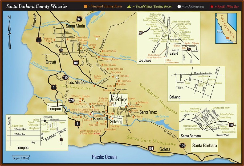 Santa Ynez Wine Tasting Map