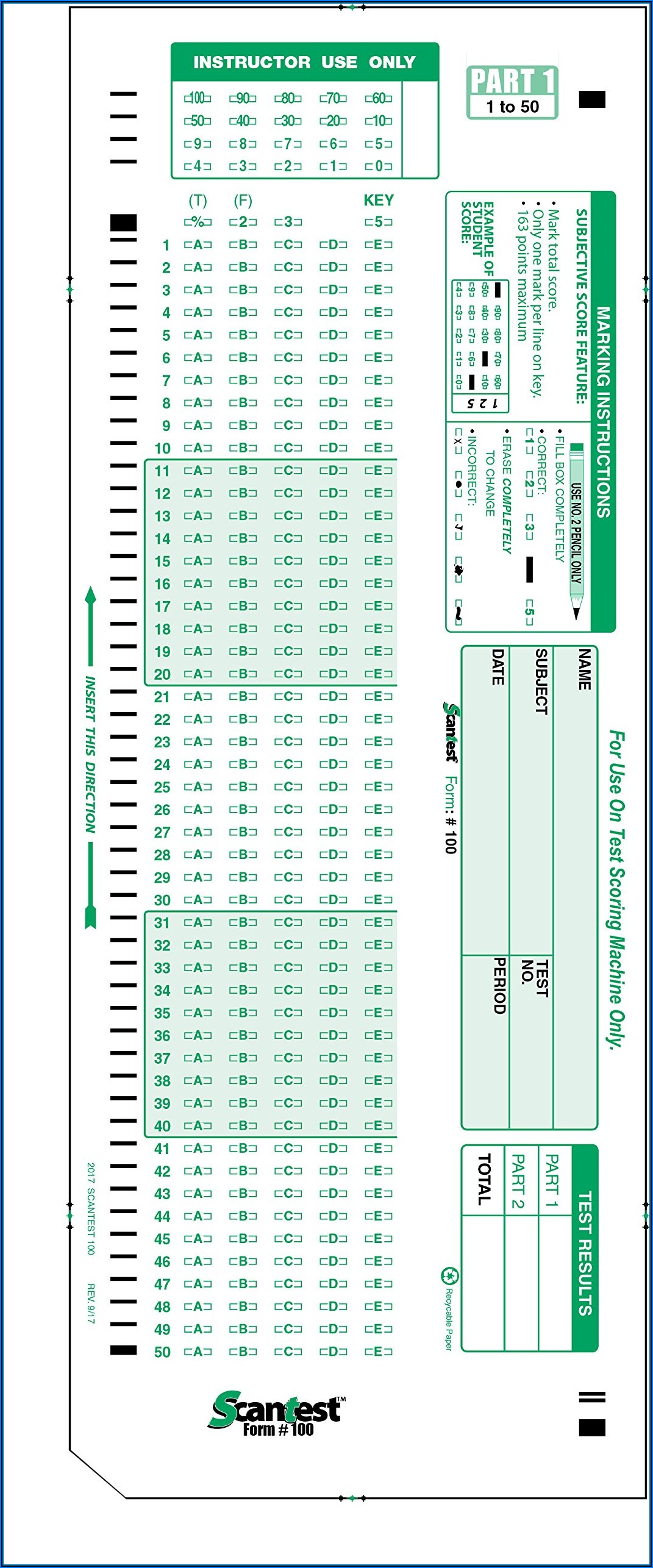 Scantron Form 882 E Near Me