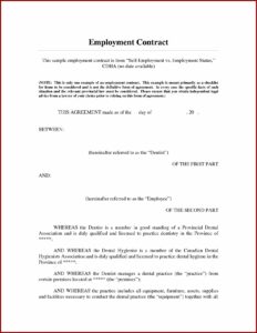 Self Employed Contractor Agreement Template