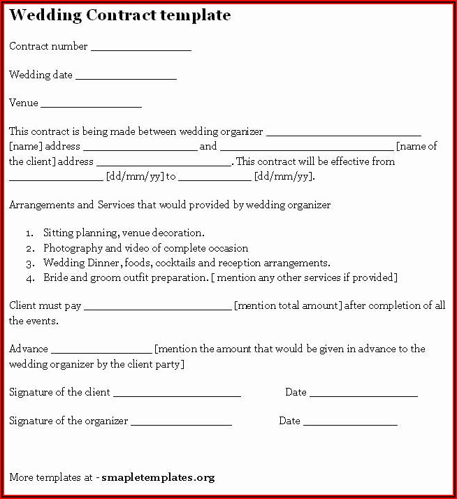 Simple Event Photography Contract Template