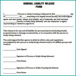 Simple General Release Form