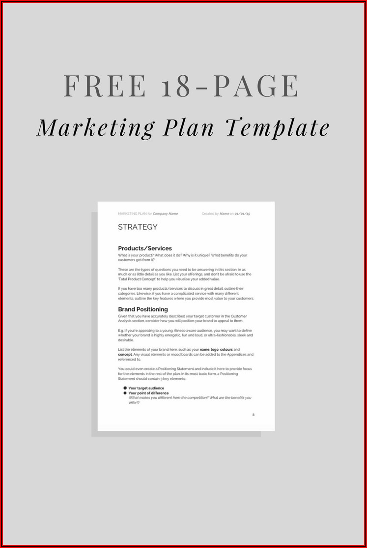 Simple Marketing Plan Template Word Free