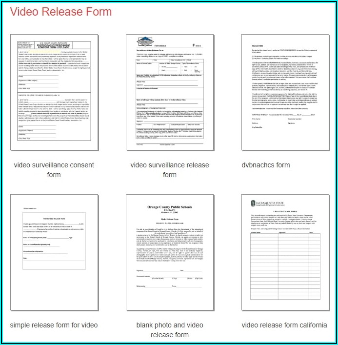 Simple Video Release Form