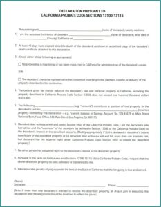 Small Estate Affidavit Ca Form