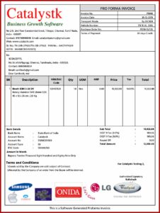 Software Invoice Format