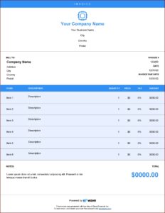 Software Invoice Format Doc
