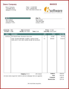 Software Invoice Format Word