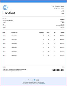Software Invoice Template