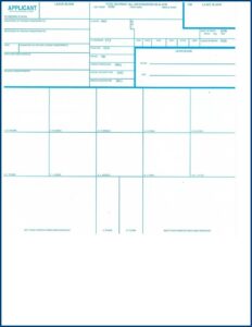 Standard Fbi Fingerprint Card Form Fd 258