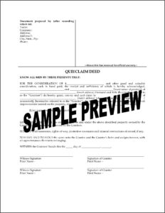 State Of Utah Quit Claim Deed Form