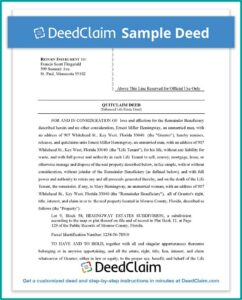 Summit County Utah Quit Claim Deed Form