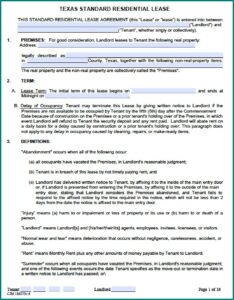 Texas Association Of Realtors Residential Lease Extension Form