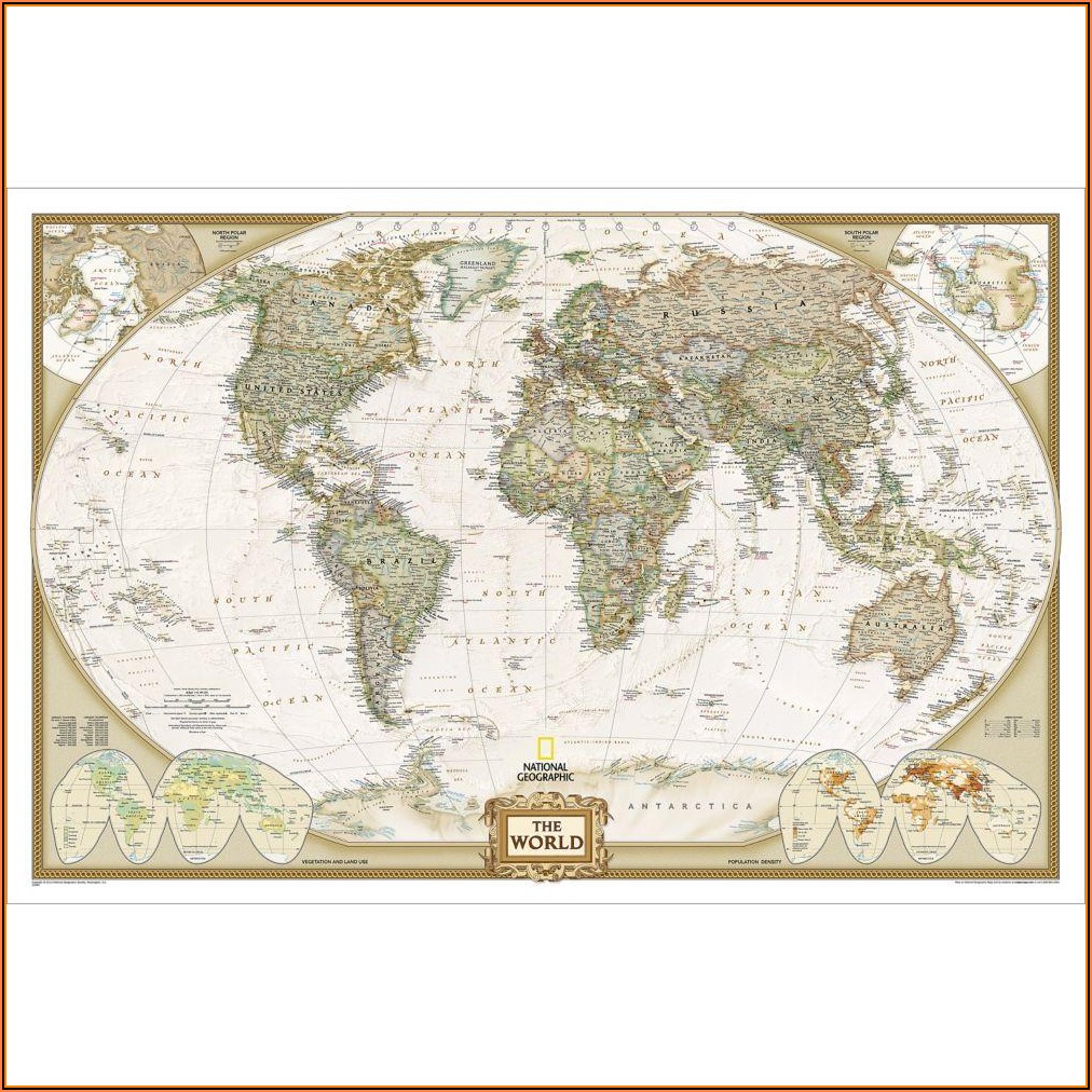 Topographic World Map Poster