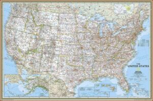 United States Map Poster Laminated