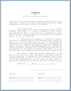 Va Form For Living Will