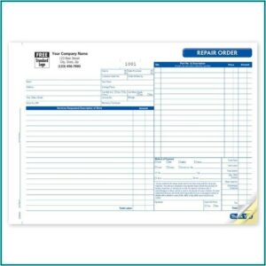 Vehicle Repair Estimate Form Template