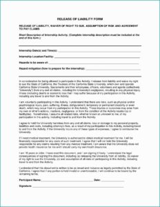 Waiver Of Liability Form Template Free