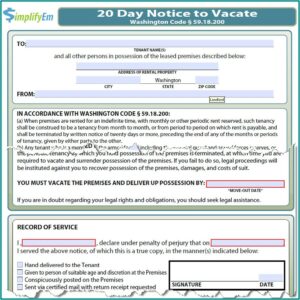 Washington Court Forms Eviction