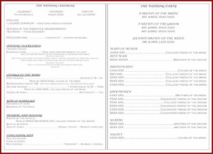 Wedding Mass Booklet Templates