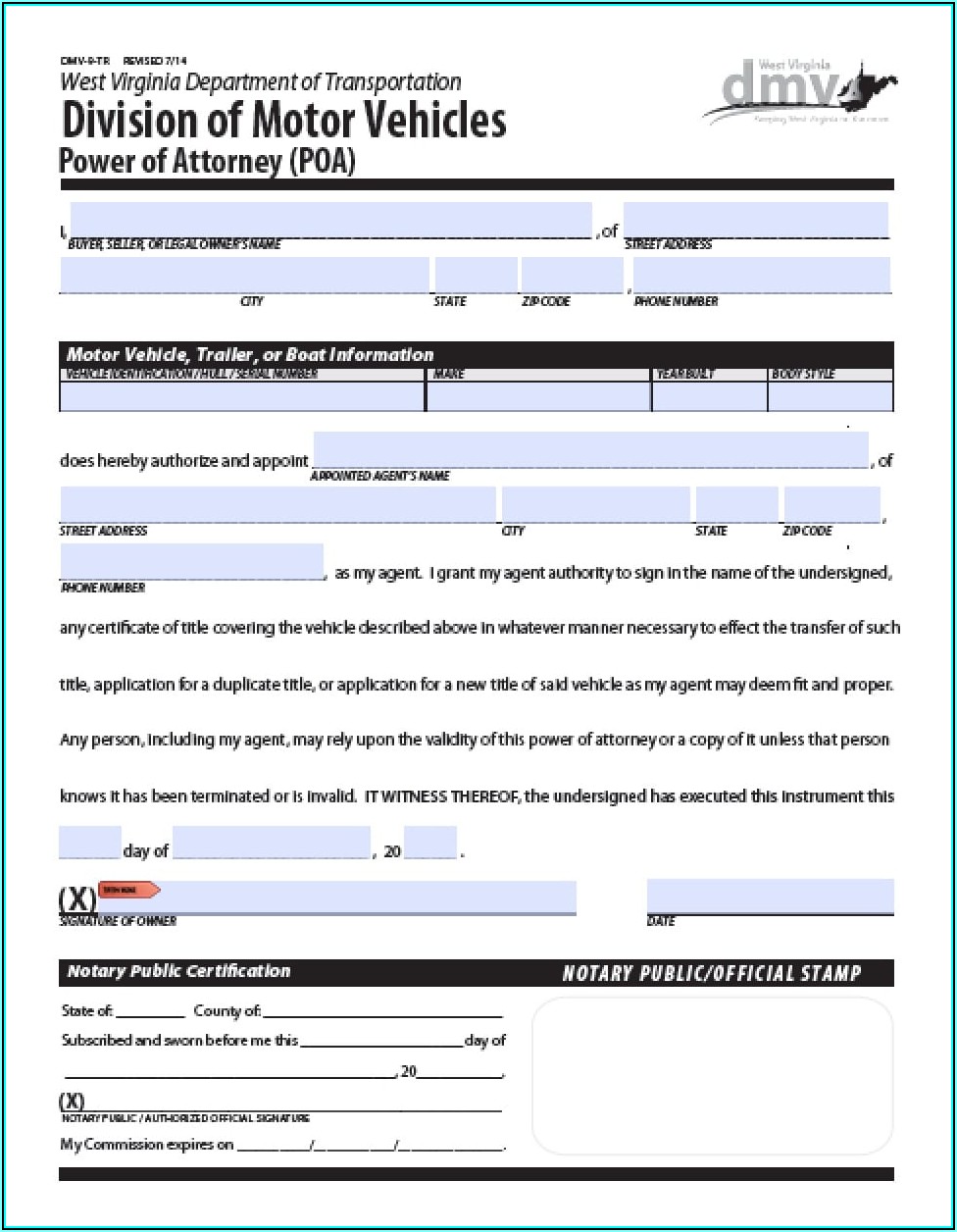 West Virginia Power Of Attorney Form Tax