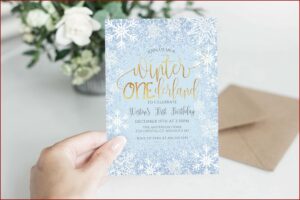 Winter Onederland Birthday Invitations Template