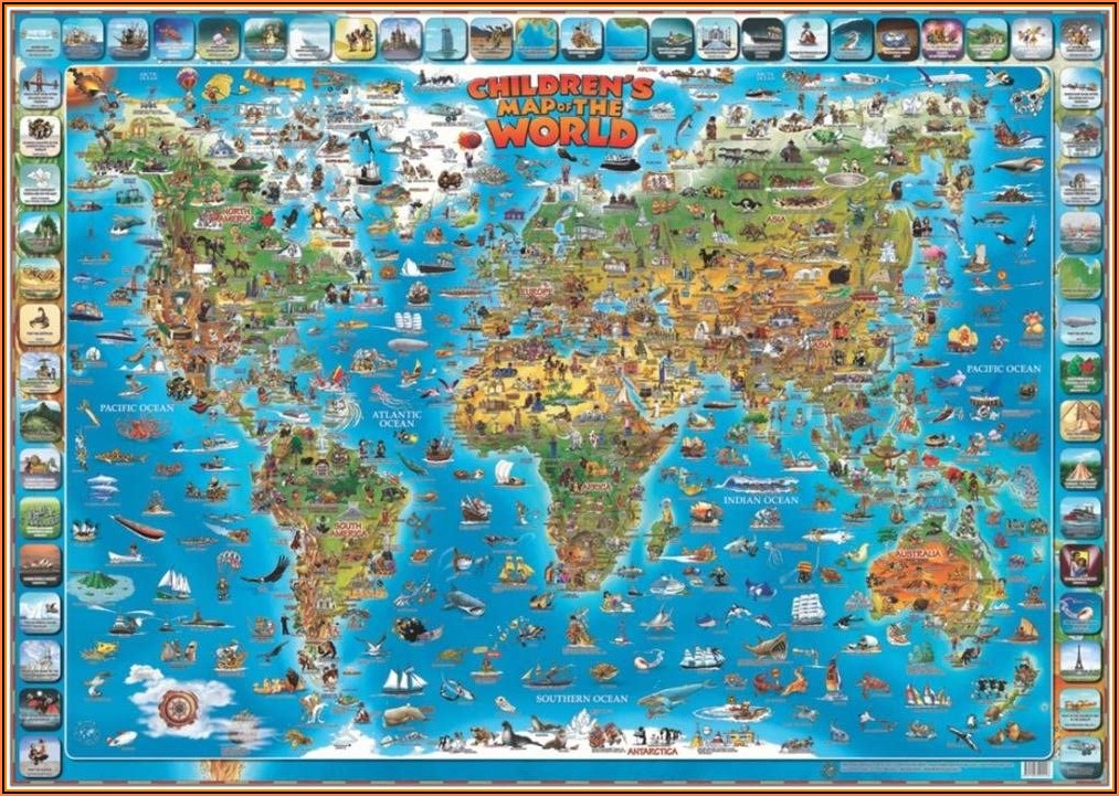 World Map Laminated Poster