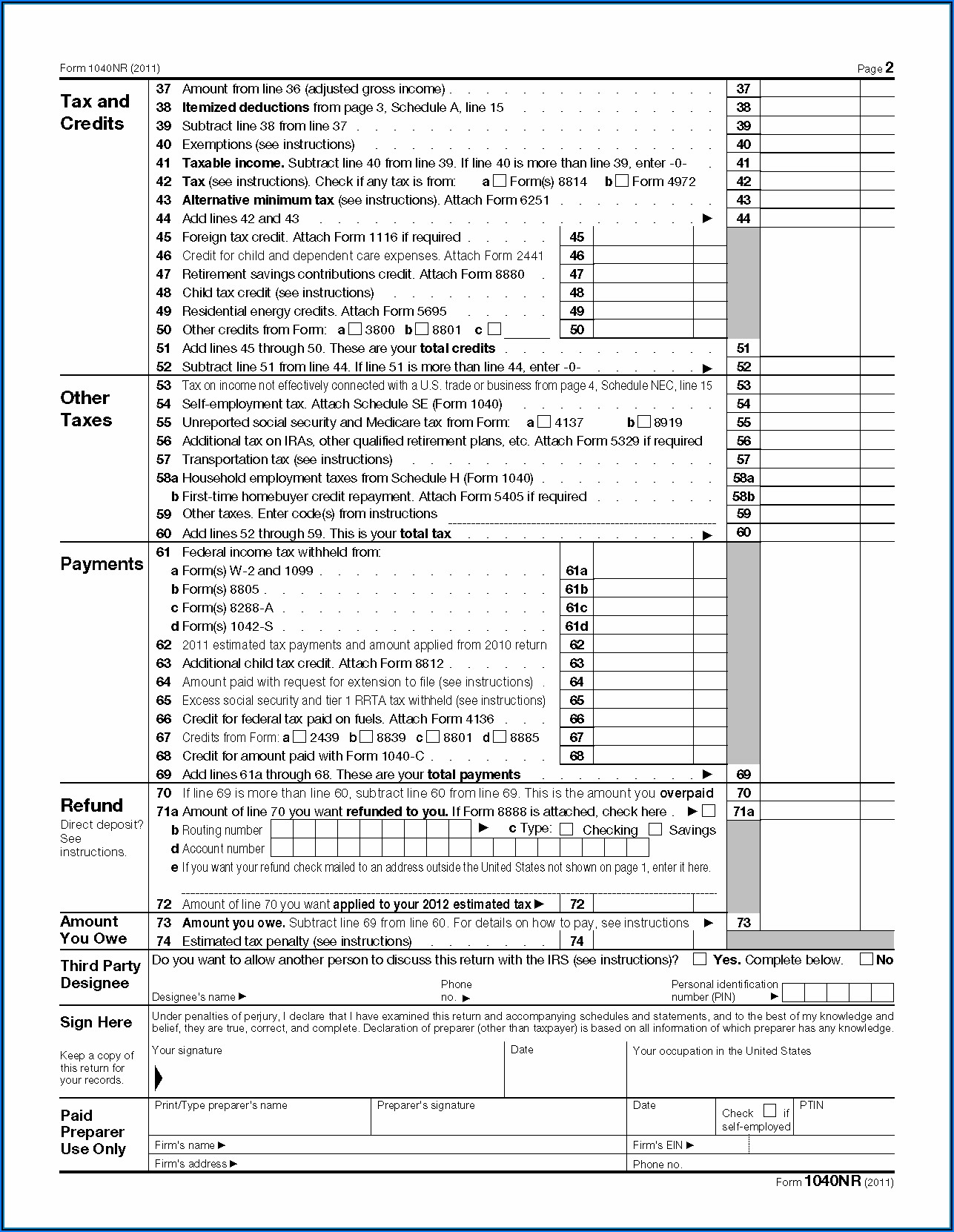 2011 Federal Tax Form 1040ez Instructions