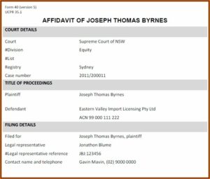 Affidavit Template Family Court Nsw