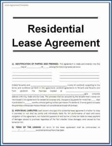 Alberta Tenancy Agreement Form