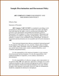 Anti Discrimination Harassment Policy Template