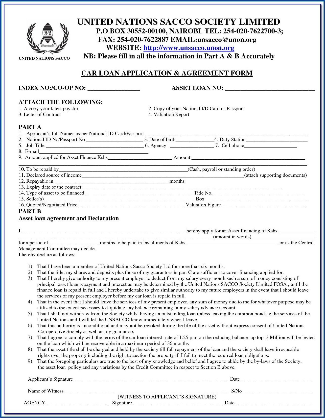 Auto Loan Assumption Agreement Form