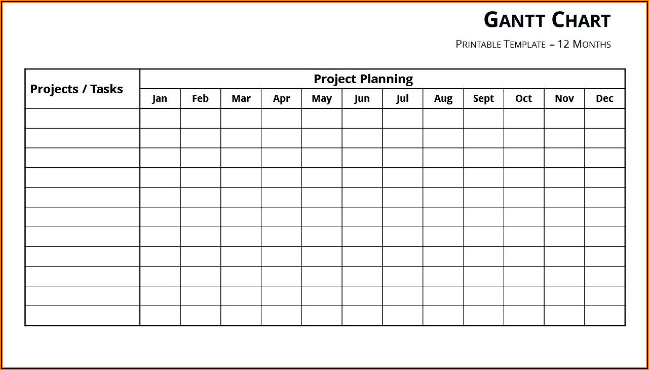 Blank Gantt Chart Template Word