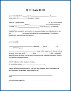 Blank Quit Claim Deed Form Texas