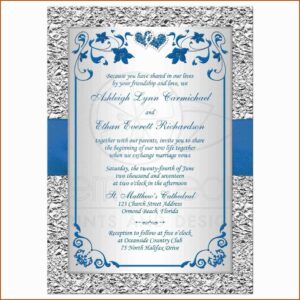 Blue And Silver Wedding Invitations Templates
