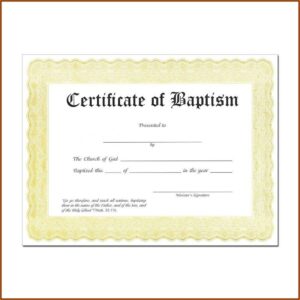 Christian Baptism Certificate Template