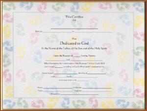 Christian Dedication Certificate Template