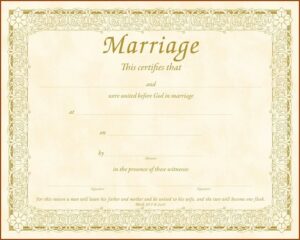 Christian Marriage Certificate Template