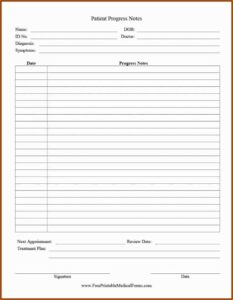 Clinical Note Template Word