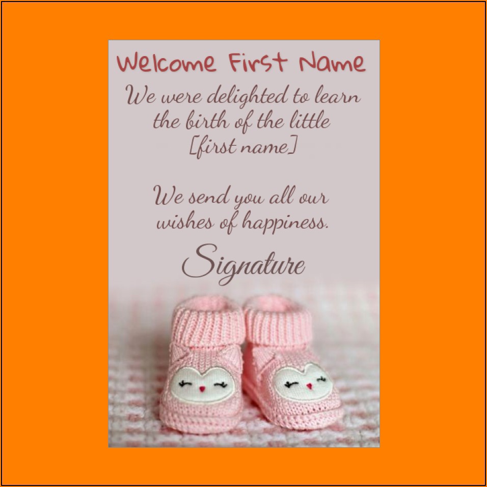 Congratulations Baby Card Template Free