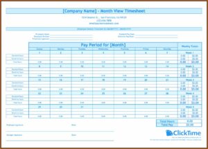 Construction Timesheet Template Free