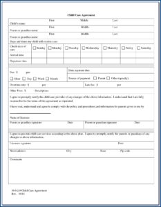 Daycare Contracts And Forms Free