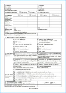Form V 2013 Chinese Visa