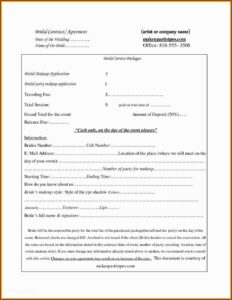 Free Bridal Makeup Contract Template